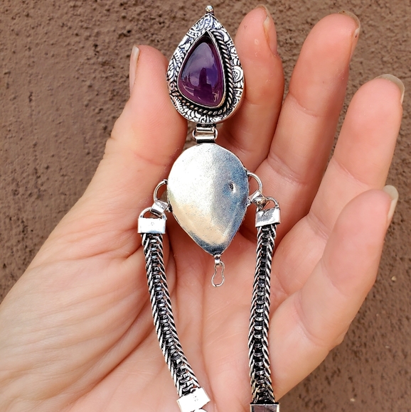 New Awesome Amethyst 925 Silver Poison Bracelet. - Picture 3 of 16